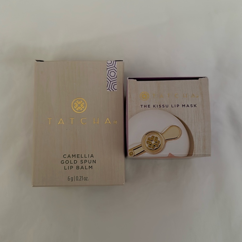 Tatcha Kissu Lip Mask and Camellia Gold Spun Lip Balm NEW